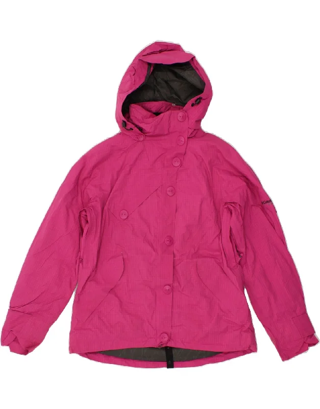 COLUMBIA Womens Titanium Hooded Rain Jacket UK 14 Medium Pink Nylon