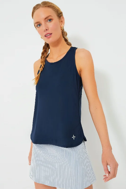 Navy Cane Racerback Ellen Tank