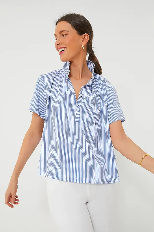 Blue and White Stripe Finn Popover