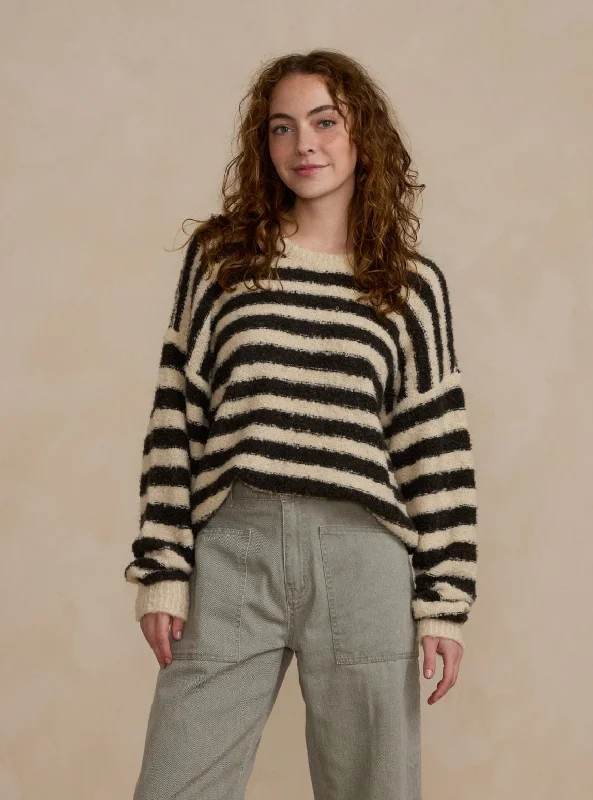 The Aspen Sweater by Rylee + Cru - Fuzzy Stripe