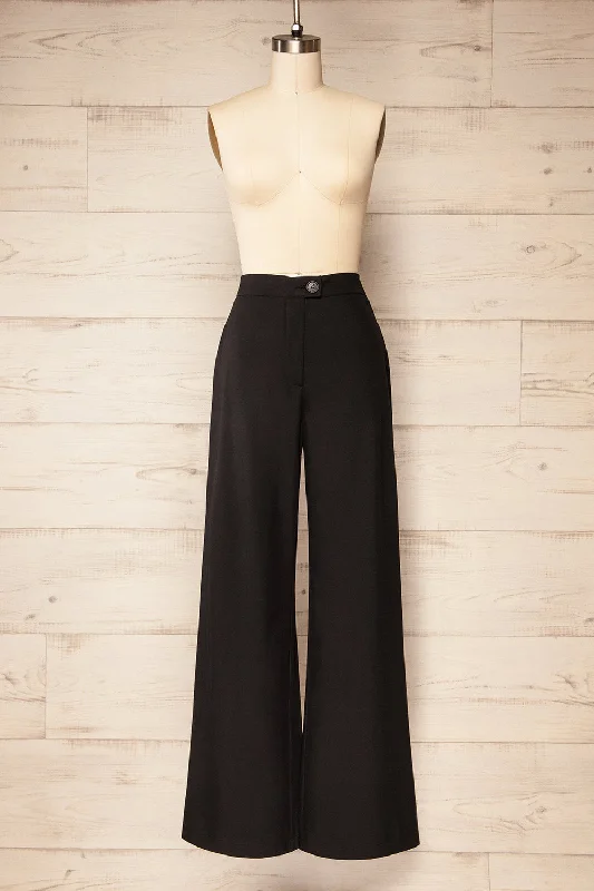 Kabaka | Black Wide-Leg Pants