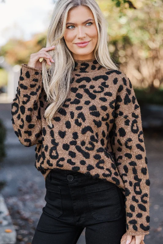 Work With You Brown Leopard Sweater