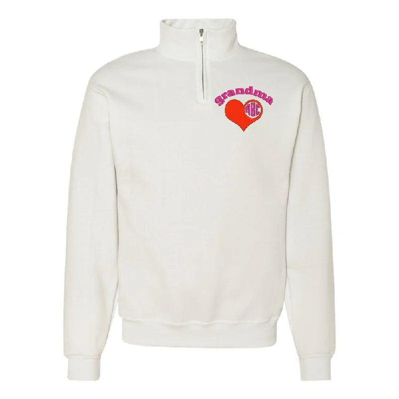 Monogrammed Grandma Quarter Zip Sweatshirt