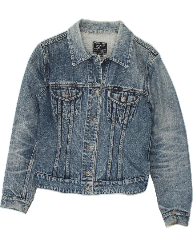 GAS Womens Denim Jacket UK 12 Medium Blue Cotton