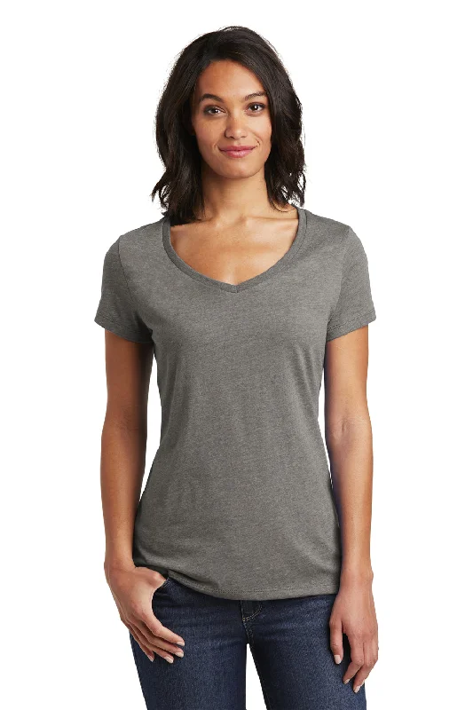 District Womens Very Important Short Sleeve V-Neck T-Shirt - Grey Frost