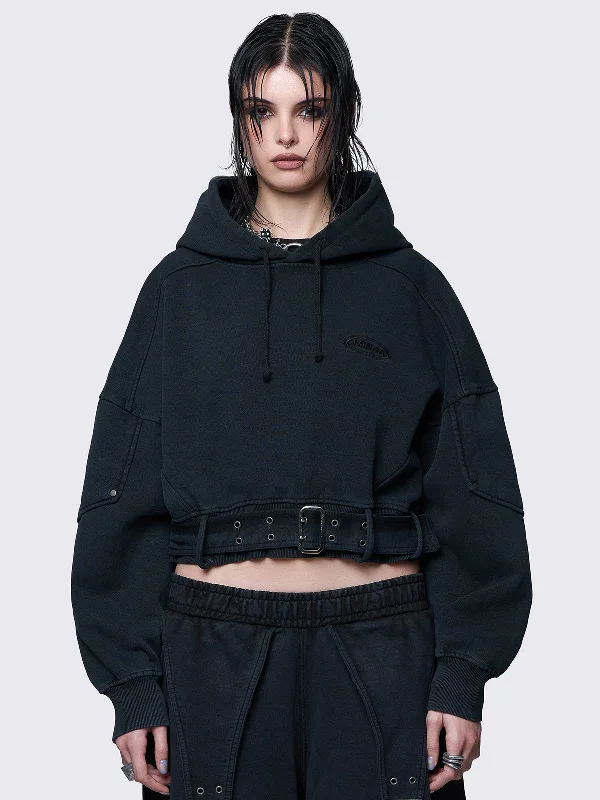 Ash Wash Cropped Hoodie