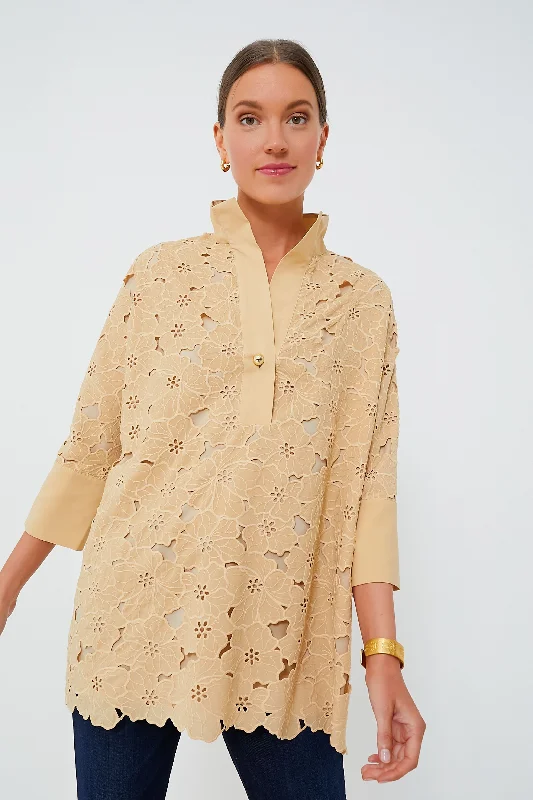 Tan Lace Willow Blouse