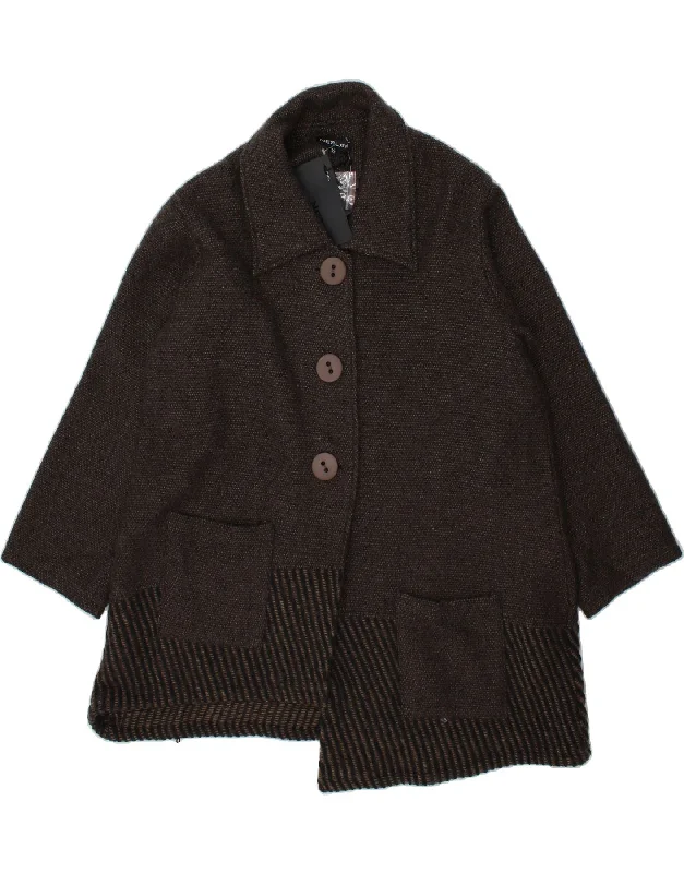 NESLAY Womens Overcoat US 4 Small Brown