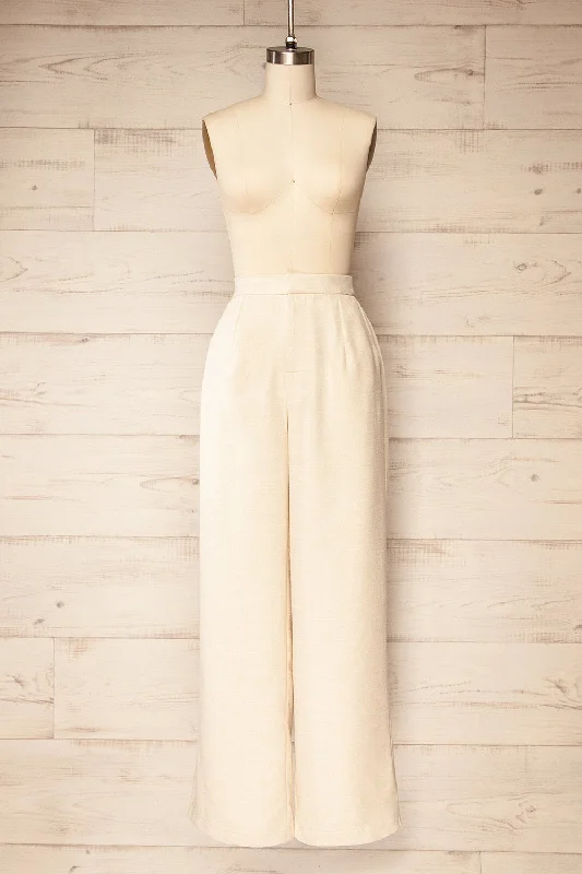 Borden | Beige Wide Leg Pants