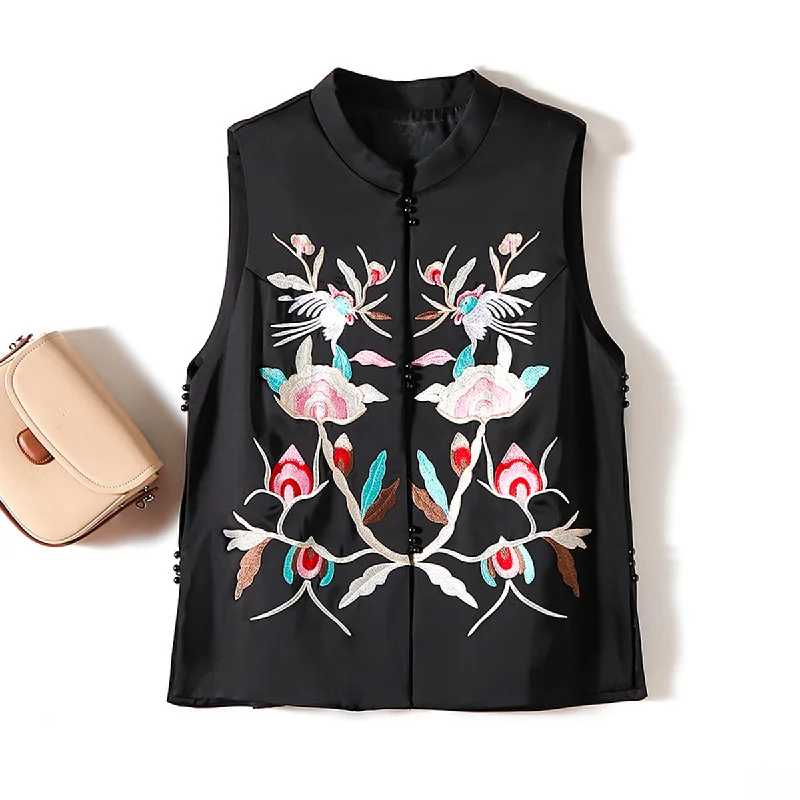 Embroidered Silk Vest