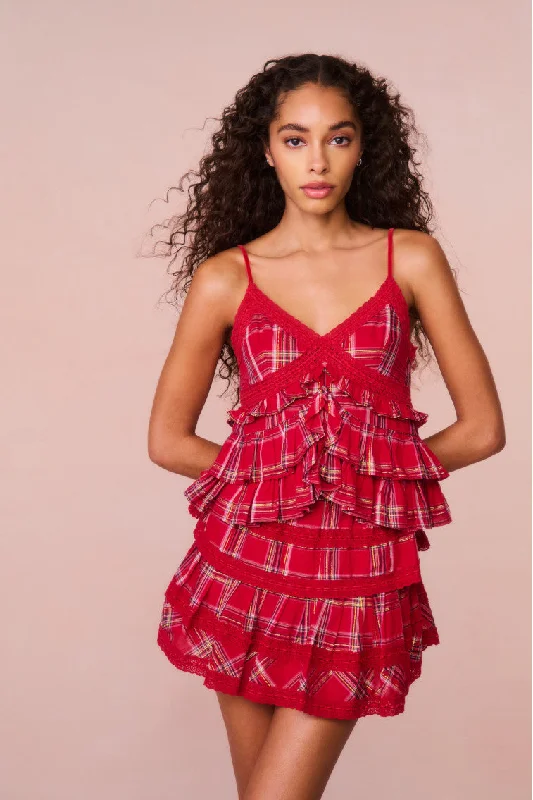 Abbott Tartan Ruffle Top