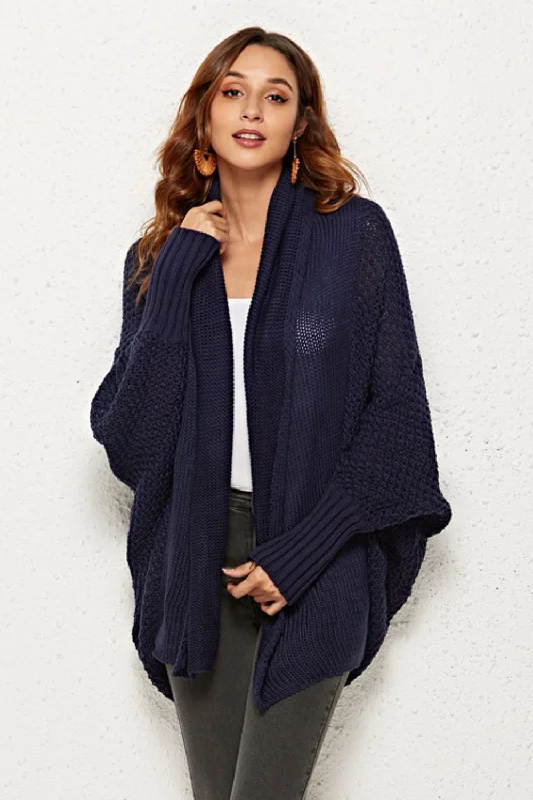 Angel Wings Open Front Dolman Sleeve Longline Cardigan