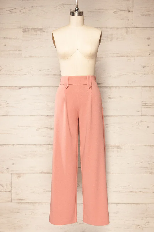 Clovelly Pink | Straight-Leg Pants w/ Pockets