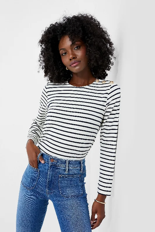 Navy Stripe Bowman Long Sleeve Shirt