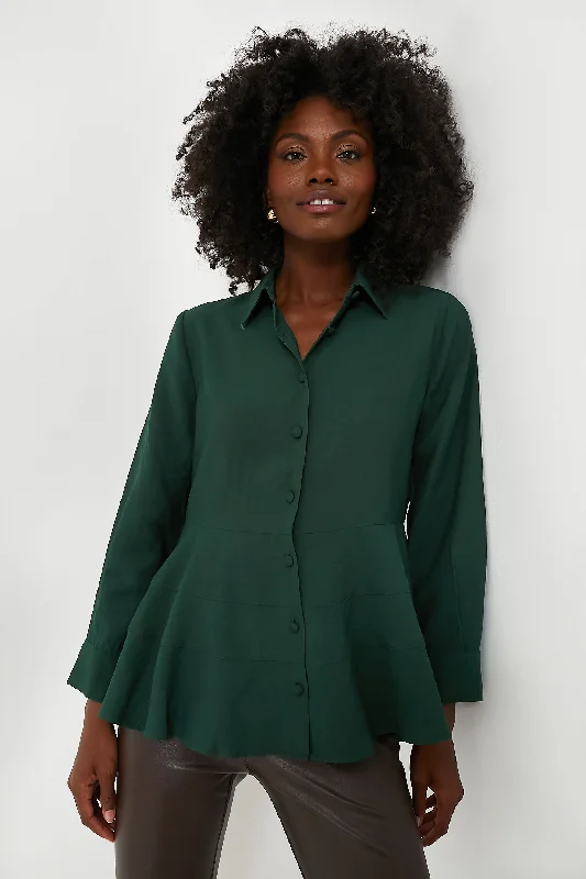 Hunter Green Ashlen Blouse