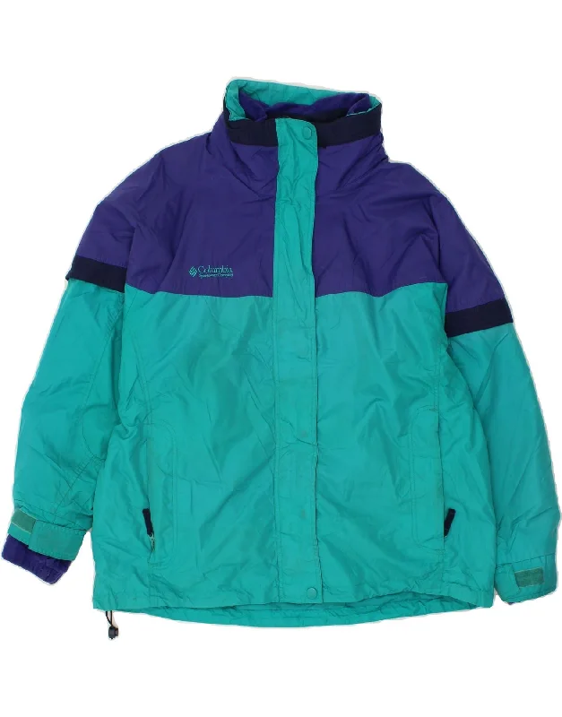 COLUMBIA Womens Windbreaker Jacket UK 18 XL Turquoise Colourblock