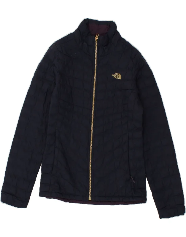 THE NORTH FACE Womens Padded Jacket UK 12 Medium Navy Blue Nylon