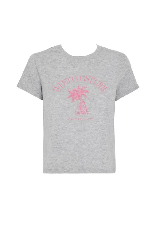 Lia City Graphic Tee- HEATHER GRAY WEST COAST GIRL