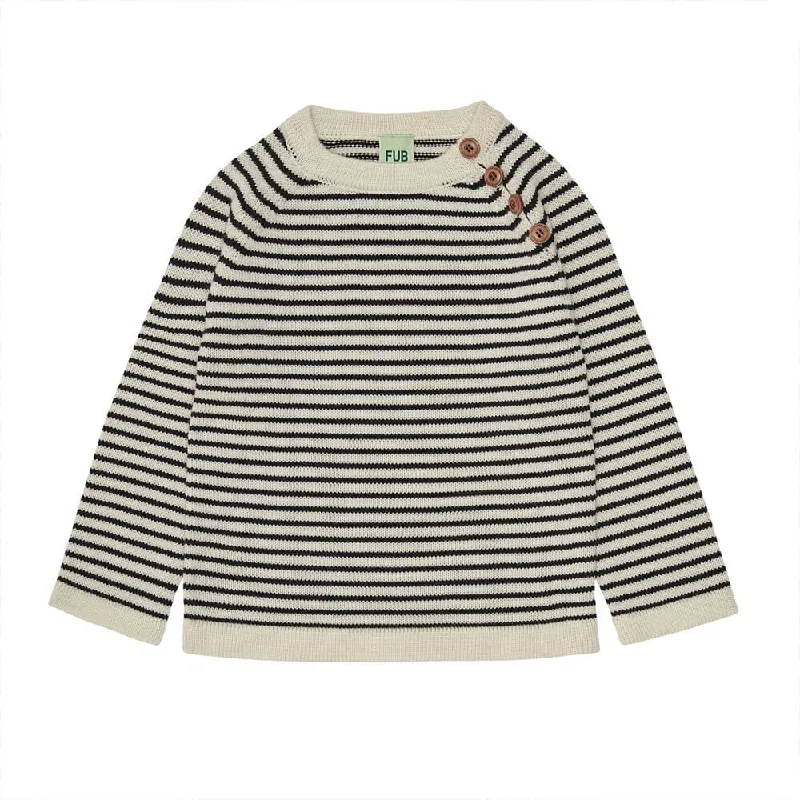 Striped Sweater - Ecru/Dark Navy