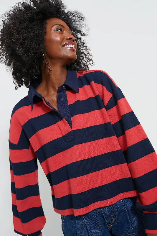 Navy Stripe Cotton Warren Rugby Shirt