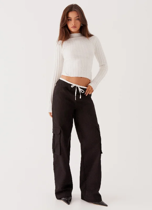 Grace Lily Cargo Pants - Black