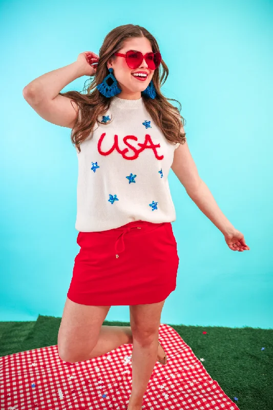 USA Tinsel Sweater Vest