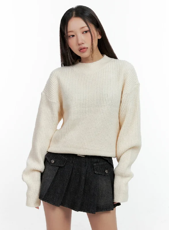 Puff Sleeve Crop Sweater CN401