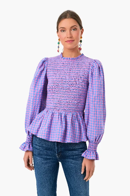 Textured Gingham Ruby Blouse