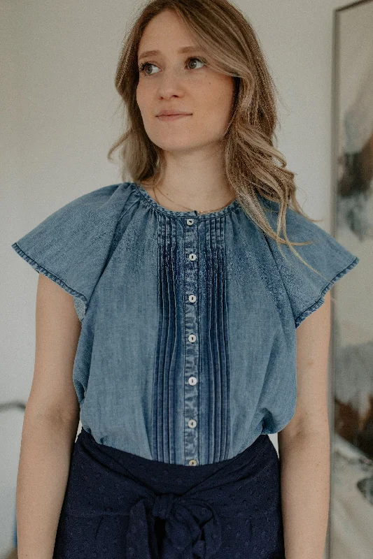 The Leni Shirt by FRNCH - Denim Blue