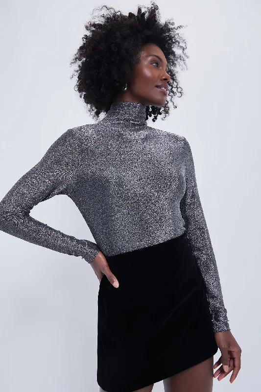 Silver Metallic Ellory Turtleneck