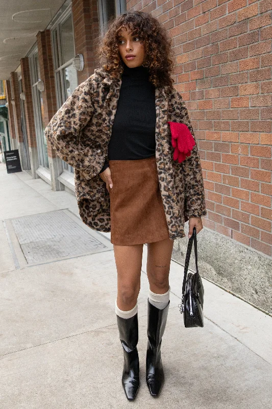 LEOPARD PRINT FLEECE SHIRT