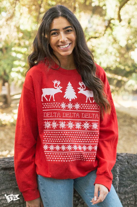 Delta Delta Delta Holiday Sweater Crewneck