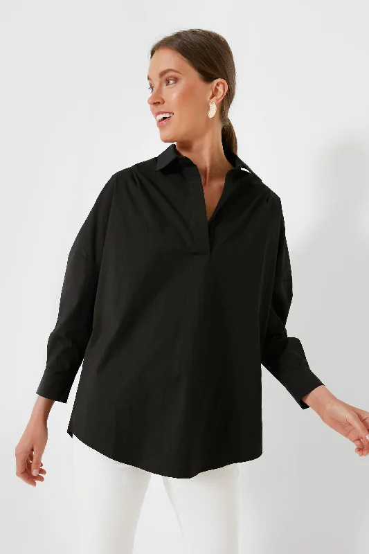 Black Loudon Popover Shirt