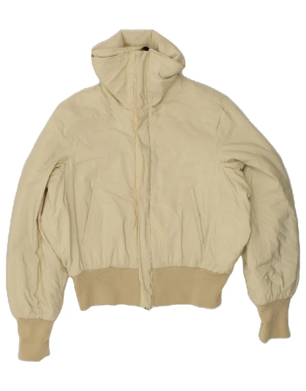 KRIZIA JEANS Womens Padded Jacket UK 16 Large  Beige Polyester