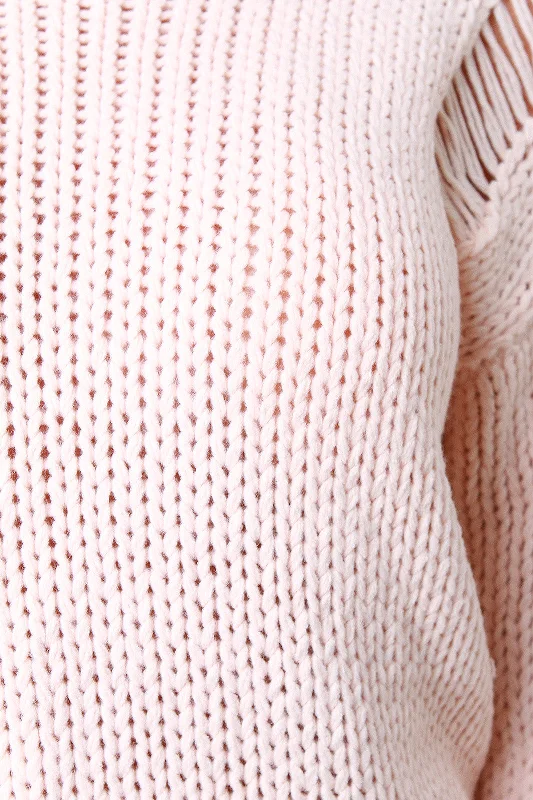 Ribbed Knit Distressed Sweater