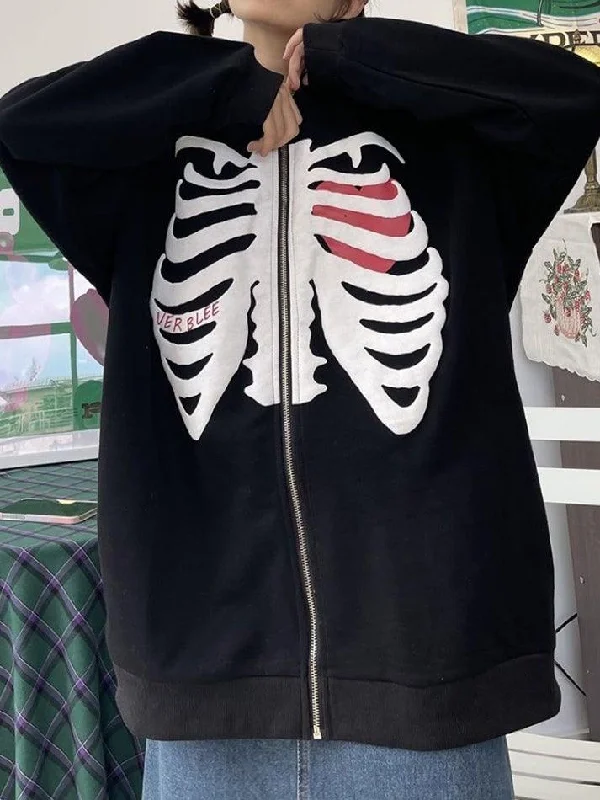 Skull Zipper Hoodie