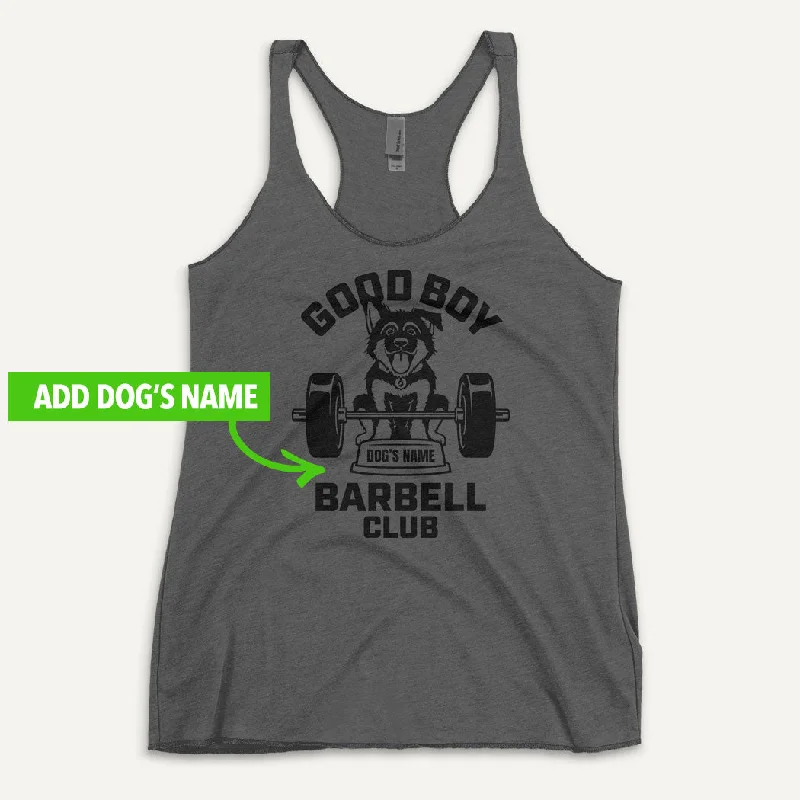 Good Boy Barbell Club Personalized Women’s Tank Top — German Shepherd