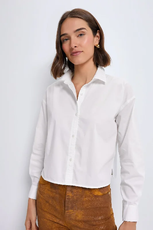 White Cropped Jasper Button Down