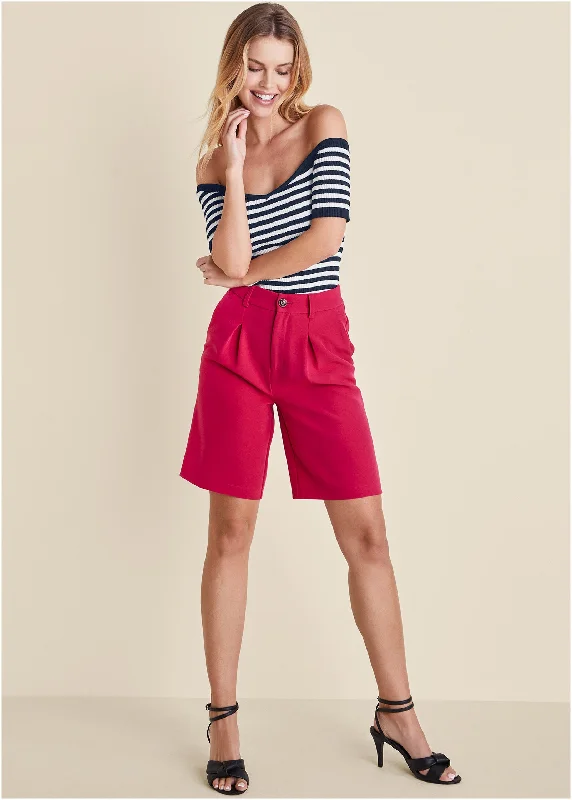 Bermuda Suit Shorts  - Dark Pink