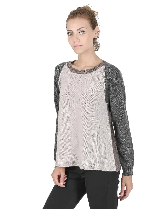 Premium Cashmere Womens Round Neck Sweater - 40 EU