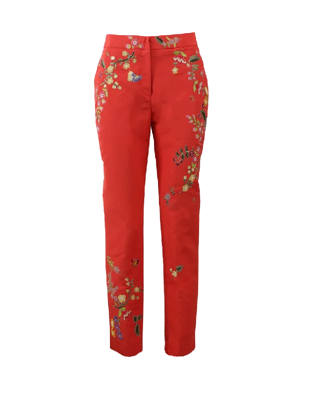 Embroidered Faille Pant