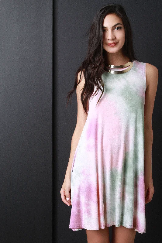 Pastel Tie Dye Trapeze Dress