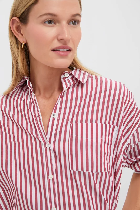 Red Stripe Adair Boyfriend Shirt